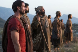 Clavius (Joseph Fiennes) with Jesus' disciples, witnesses a miracle in Columbia Pictures' RISEN.